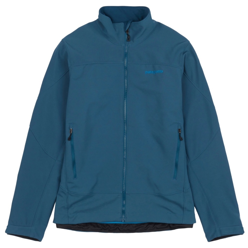 Patagonia Adze Hybrid Soft Shell Jacket Waterproof Zip Up Blue Grey Large